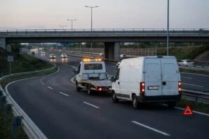 Autómentés az M0 autópálya csomópontjánál